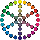 Farbkreis mit primär, Sekundär- und Tertiärfarben